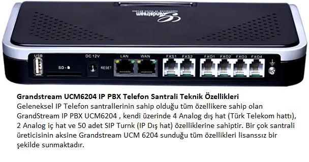 Grandstream UCM 6200 IP Telefon Santralleri